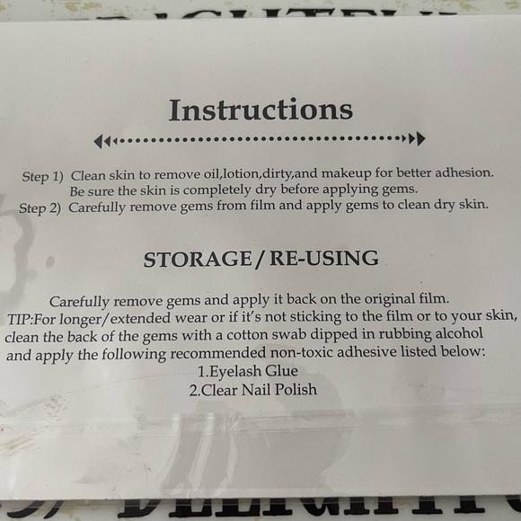 Mermaid Face Gems Rhinestone Tattoo Festival Jewels Temporary - Picture 4 of 4